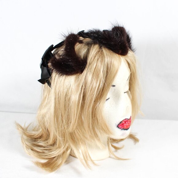 Vintage Avant Garde 1950s Wire & Fur Hat with Bow Union Made Spider Floral Style - Picture 6 of 16